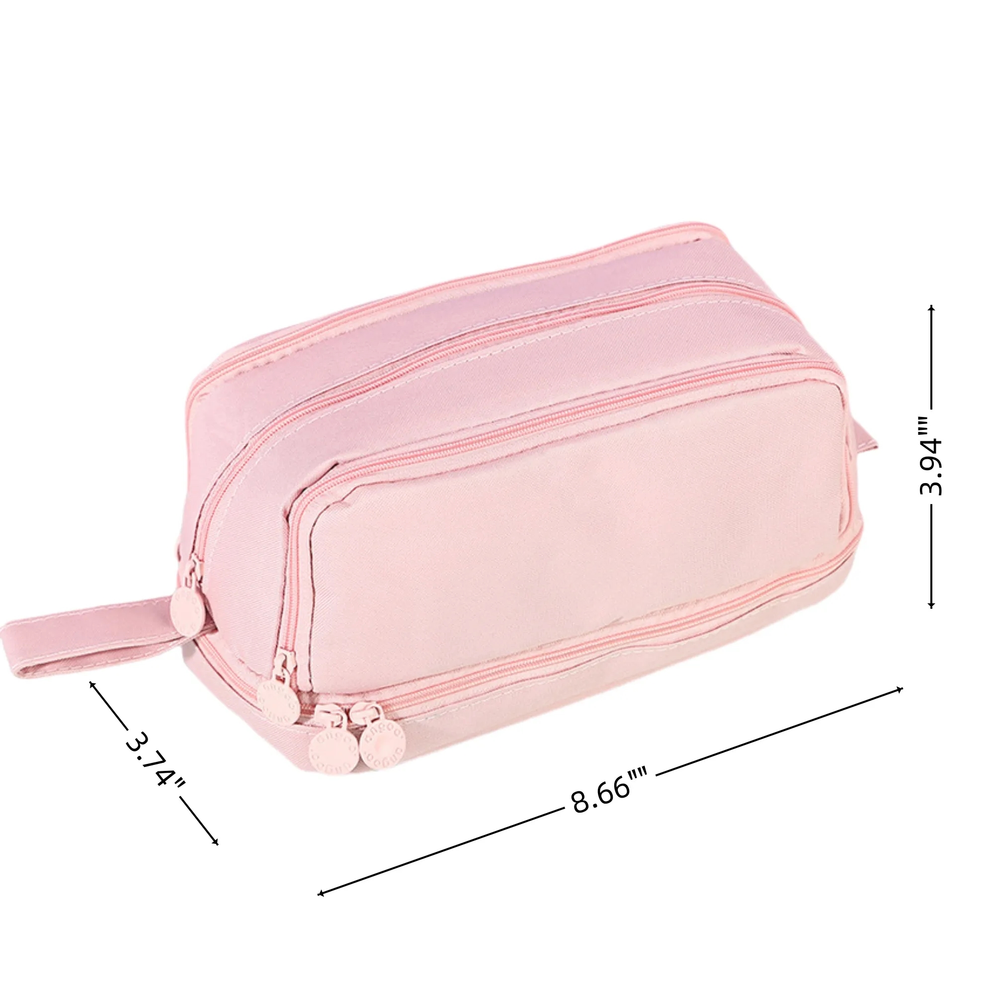 Three Layer Zipper Pen Case Pencil Pouch Stationery Bag 4