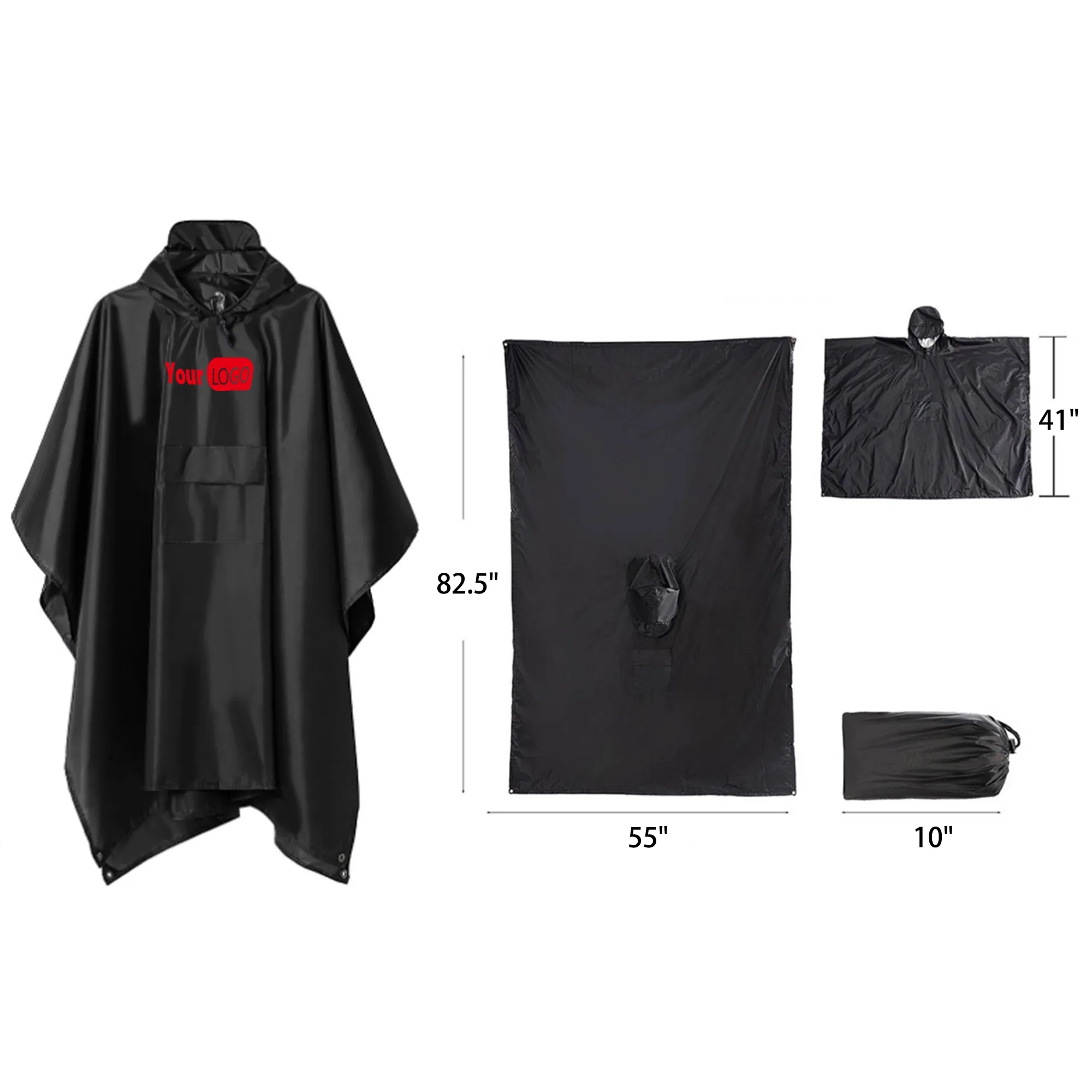 MOQ 50 PCS Multifunctional Camping Raincoat 3