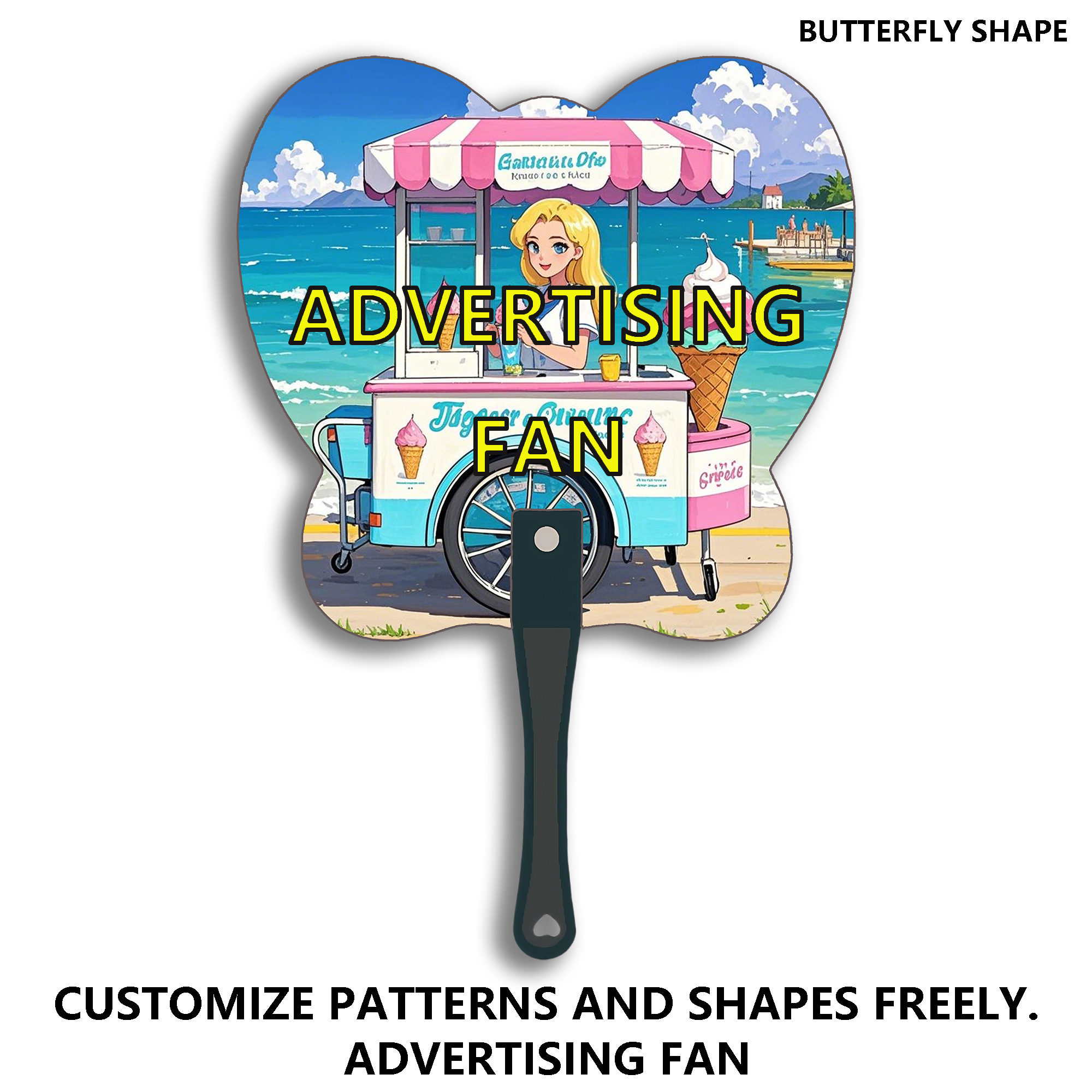 Promotional Butterfly Hand Fans - Customize Your Message 2