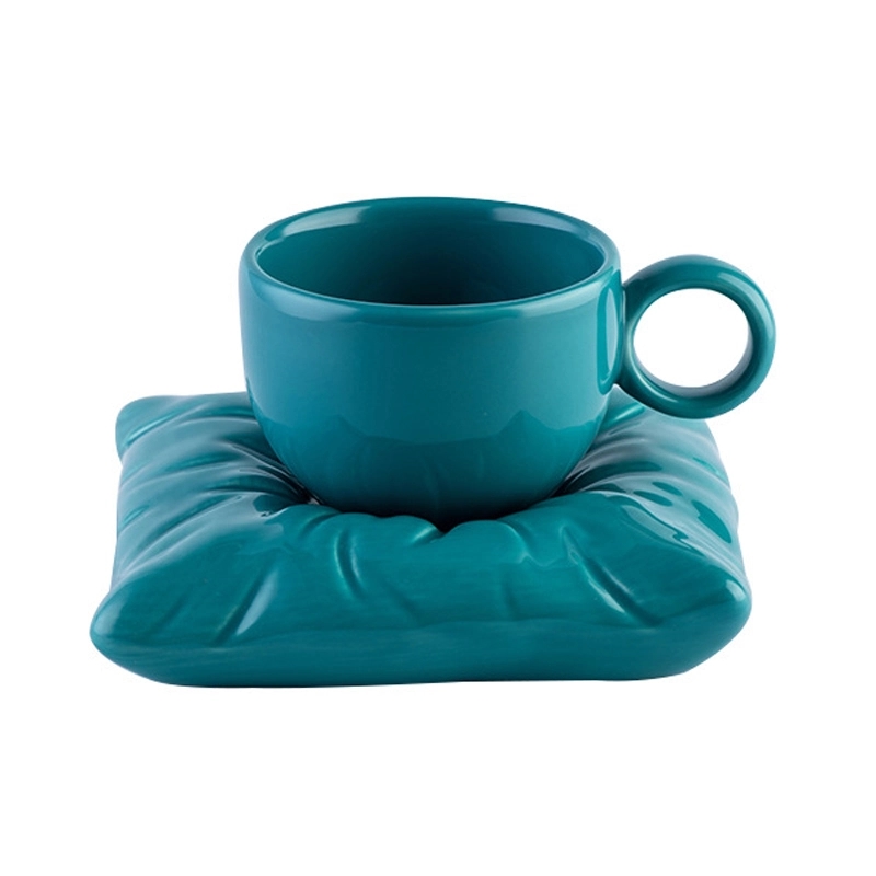 Custom 6.7 OZ. Ceramic Tea Cup Coffee Mug with Saucer Set 13