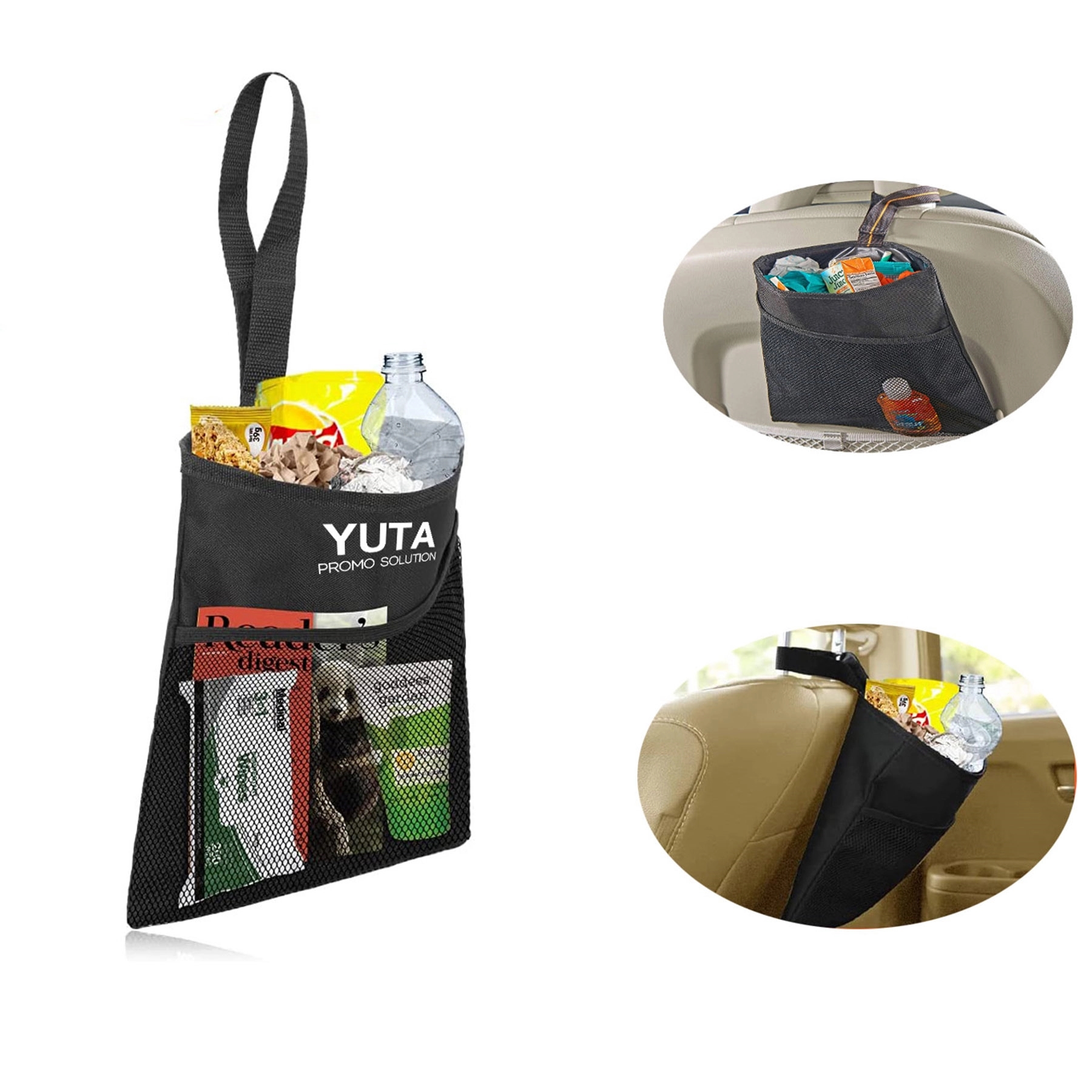 Car Trash Bag With Washable Lining And Storage Pocket 2