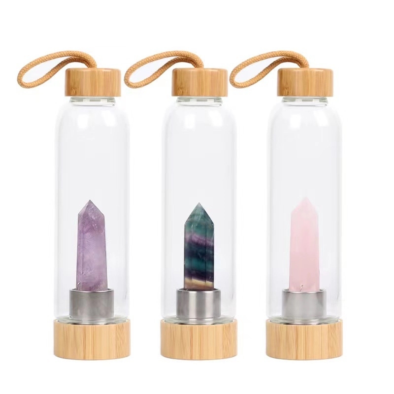 Glass Water Bottle With Bamboo Lid 7