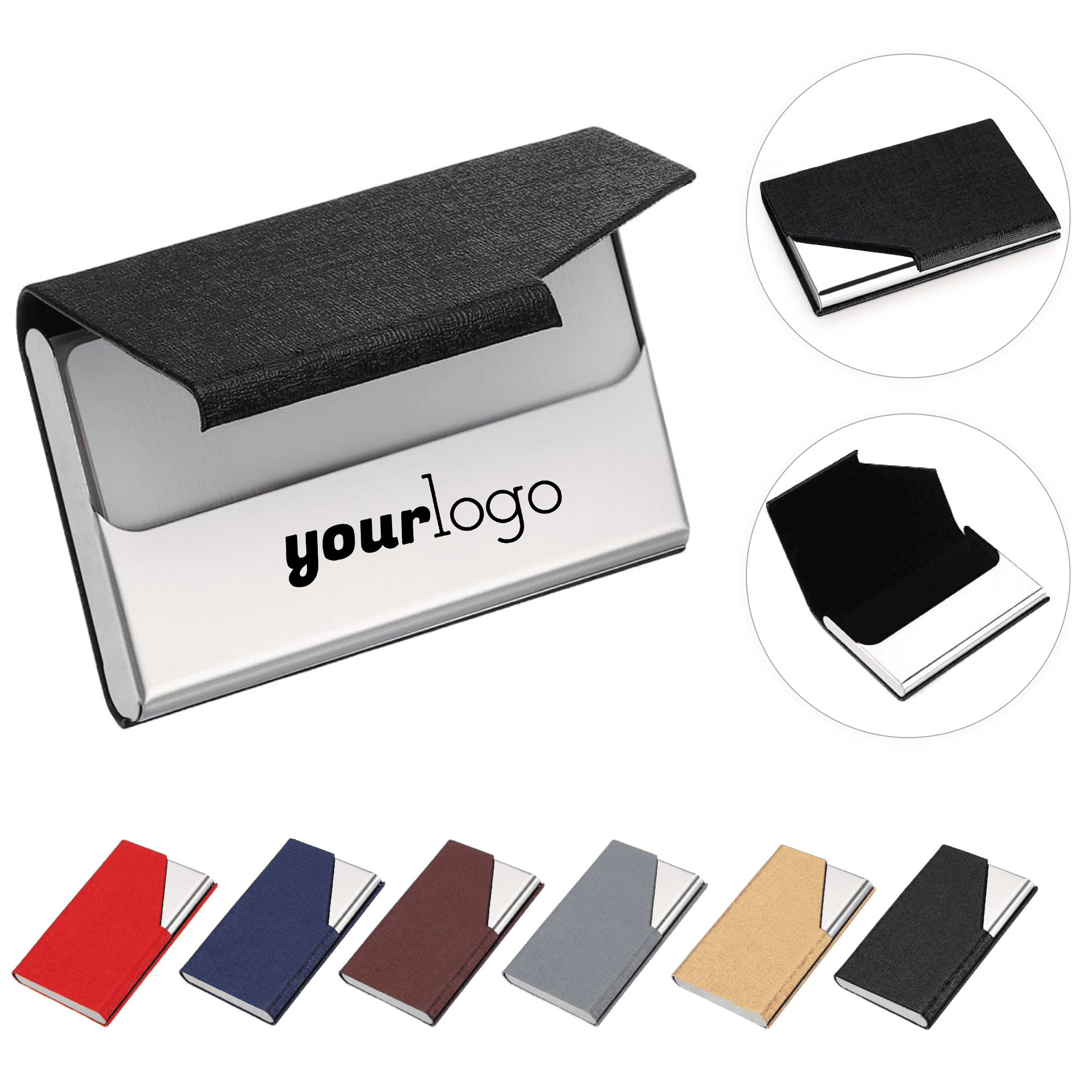 Sleek PU Leather Metal Card Holder 2
