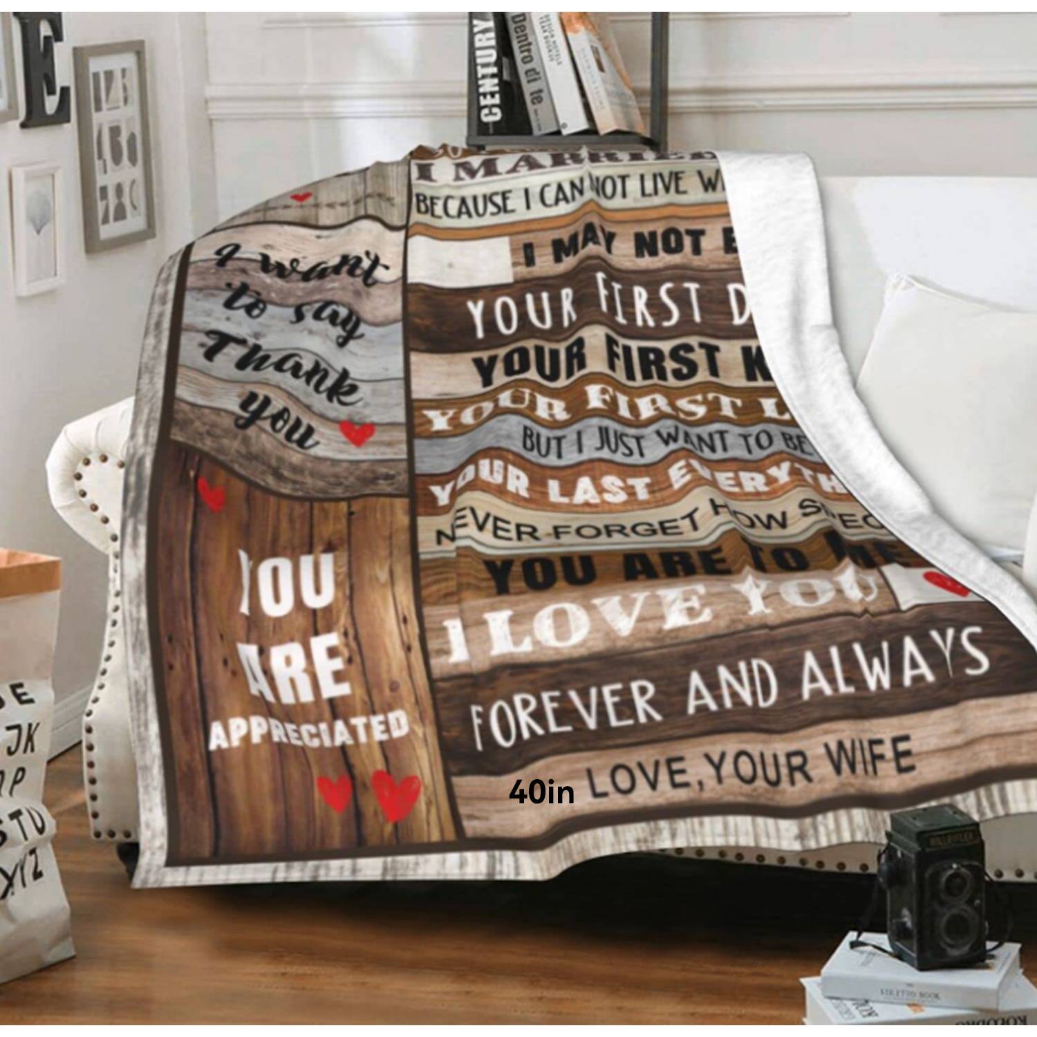 TO My Wife Gifts printed flannel blanket 4