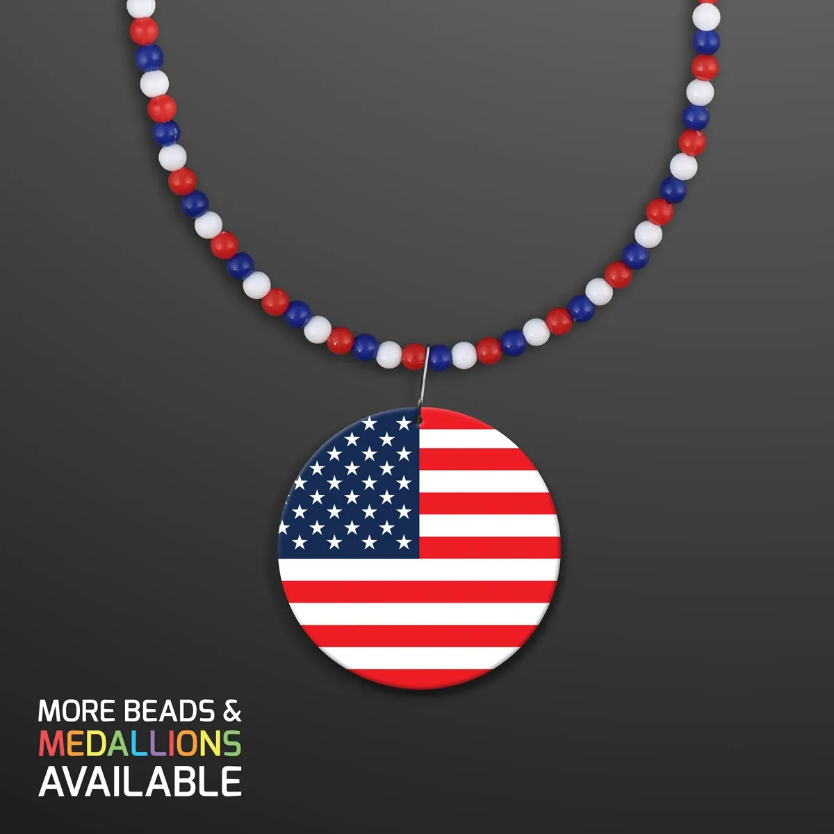 Patriotic Beads with Breakaway Clasp with Medallion 2