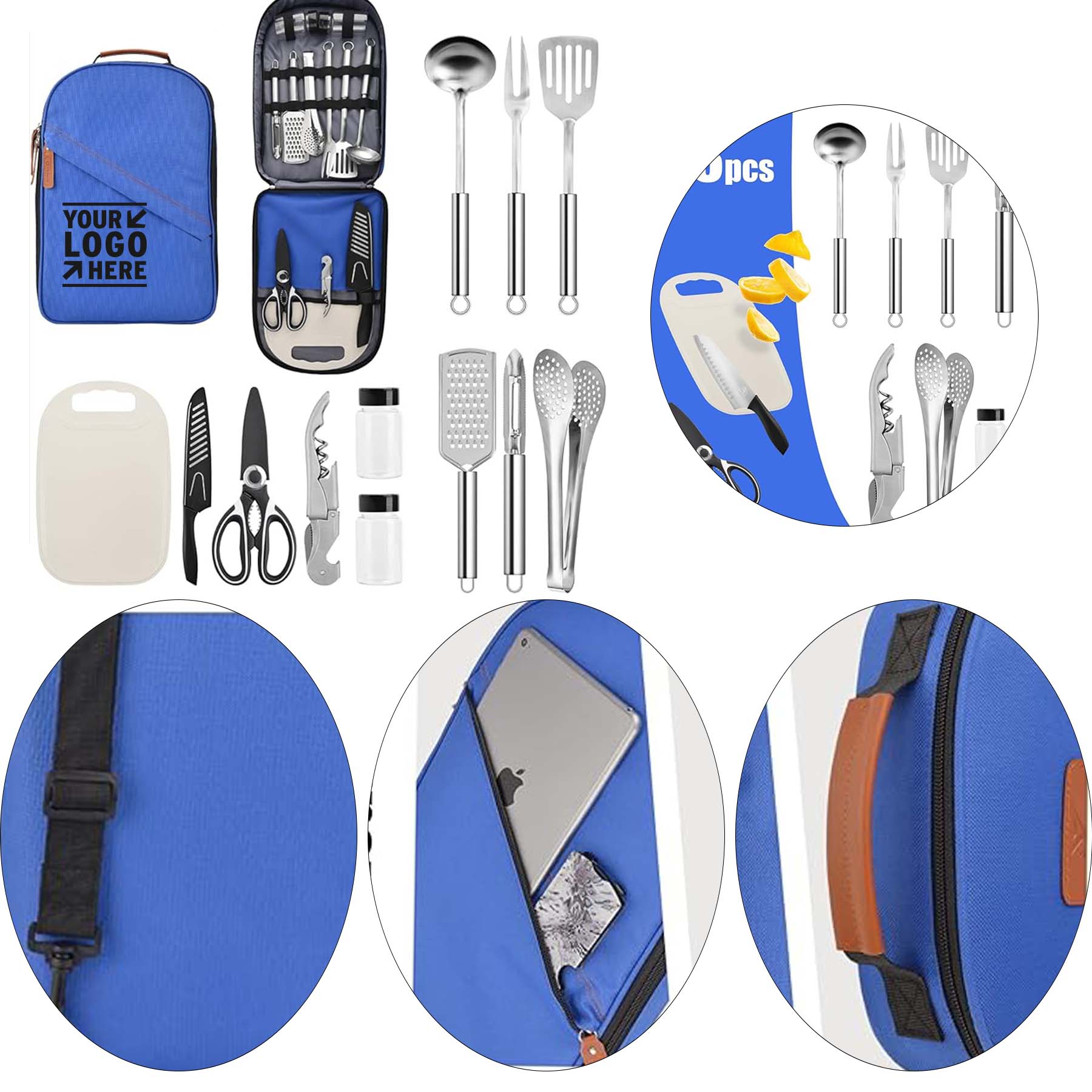 Portable Camp Kitchen Cooking Utensil Set Cookware Kit Travel Organizer Grill Accessories  2
