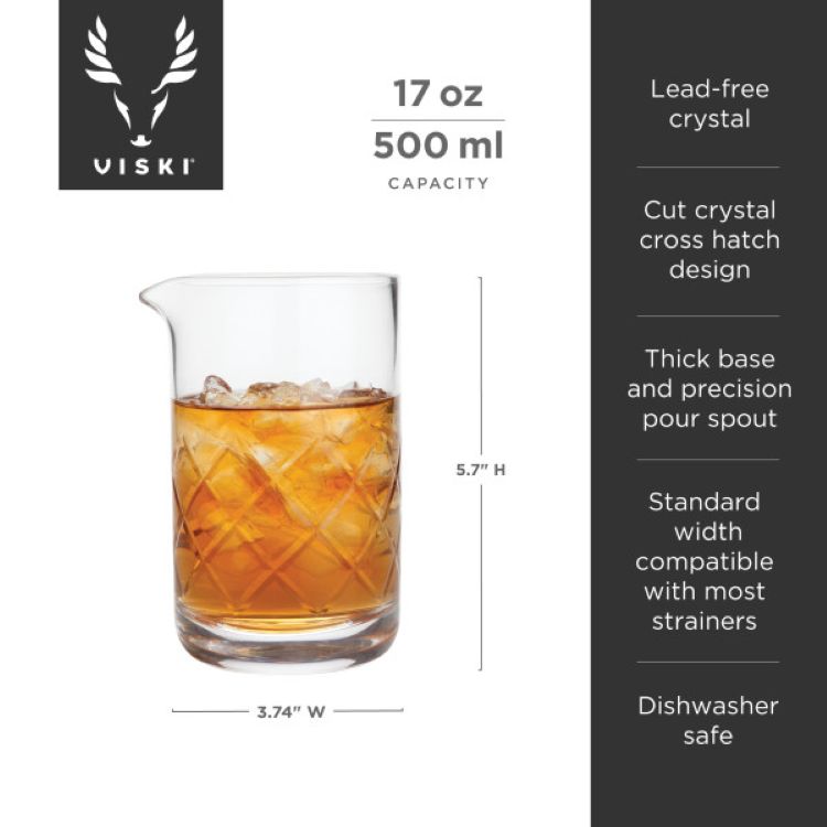 Viski® Crystal Mixing Glass 7