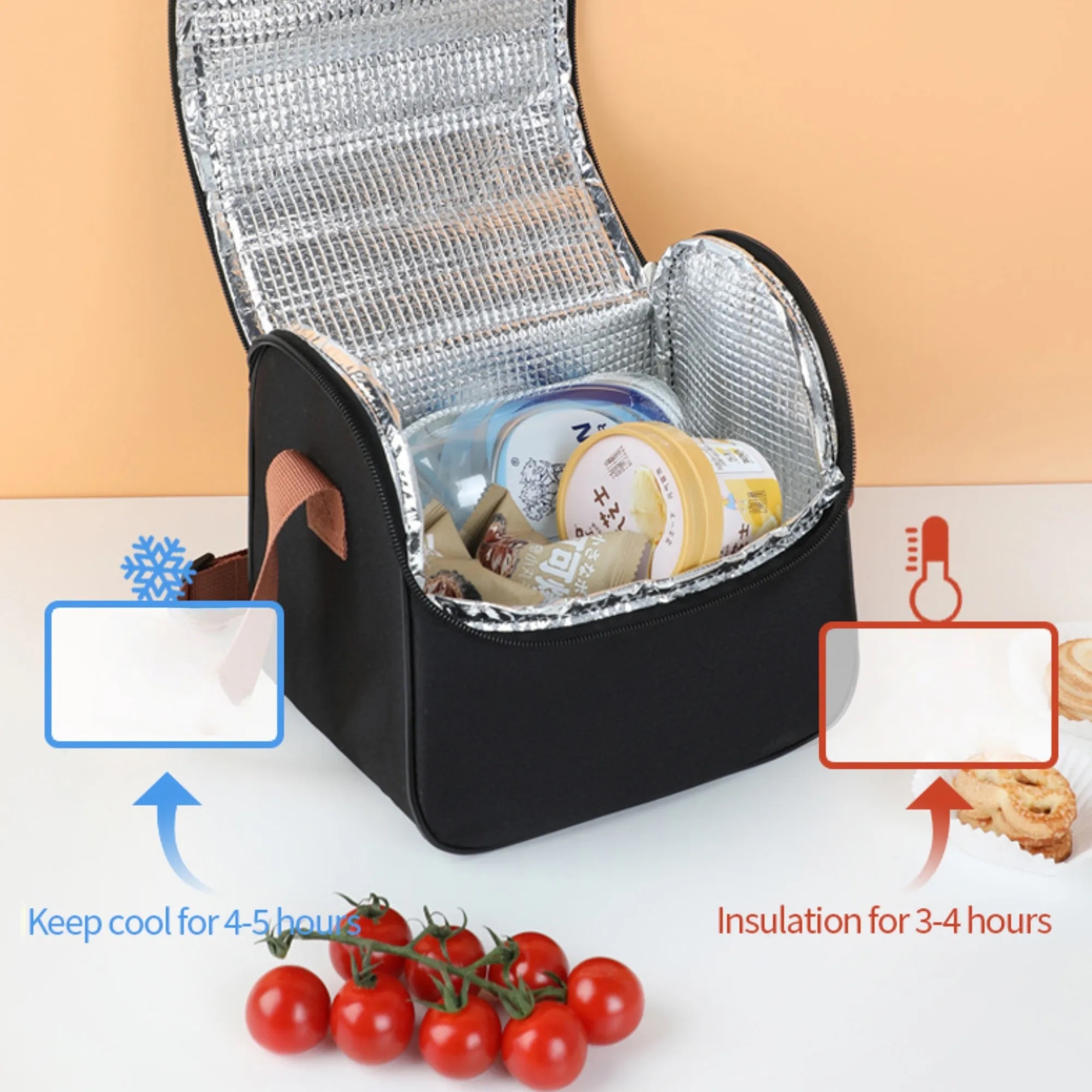 Insulated Thermal Lunch Tote Cooler Bag With Shoulder Strap 2