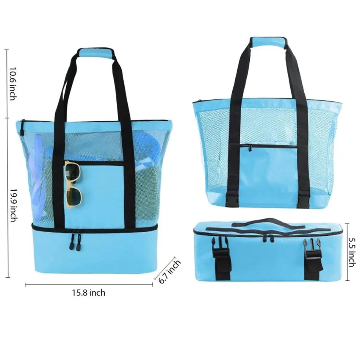 Mesh Beach Cooler Clear Tote Bag 4