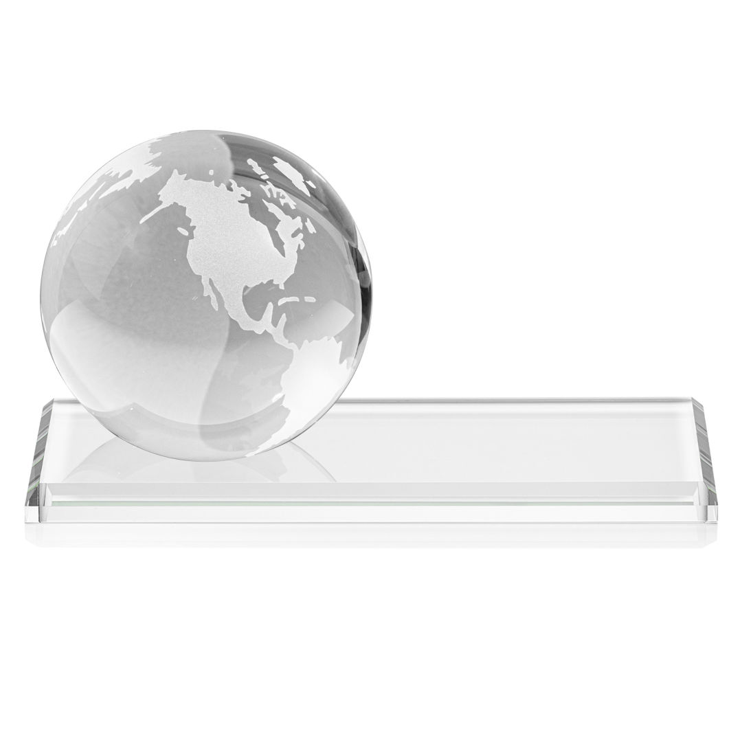 Globe Award on Rectangle Base - Clear 7