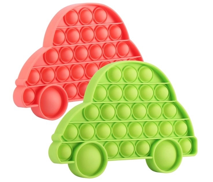 Car Shaped Silicone Push Pop Bubble Fidget Toy 2