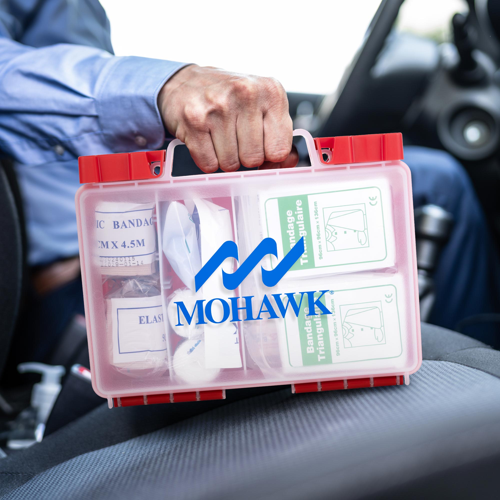 86pc OSHA Compliant First Aid Kit in Clear Hard Case 2