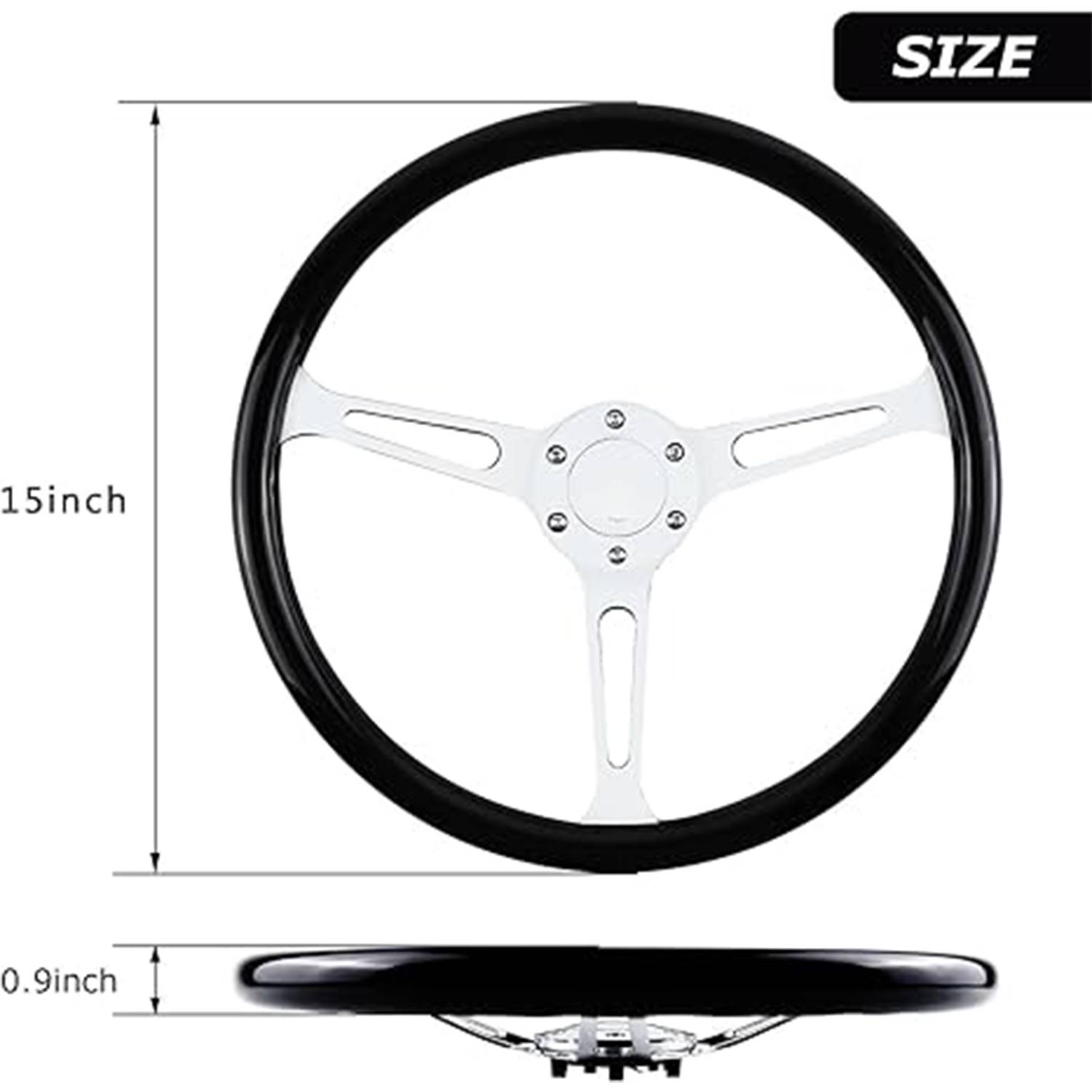 Wood Grain Racing Steering Wheel 4