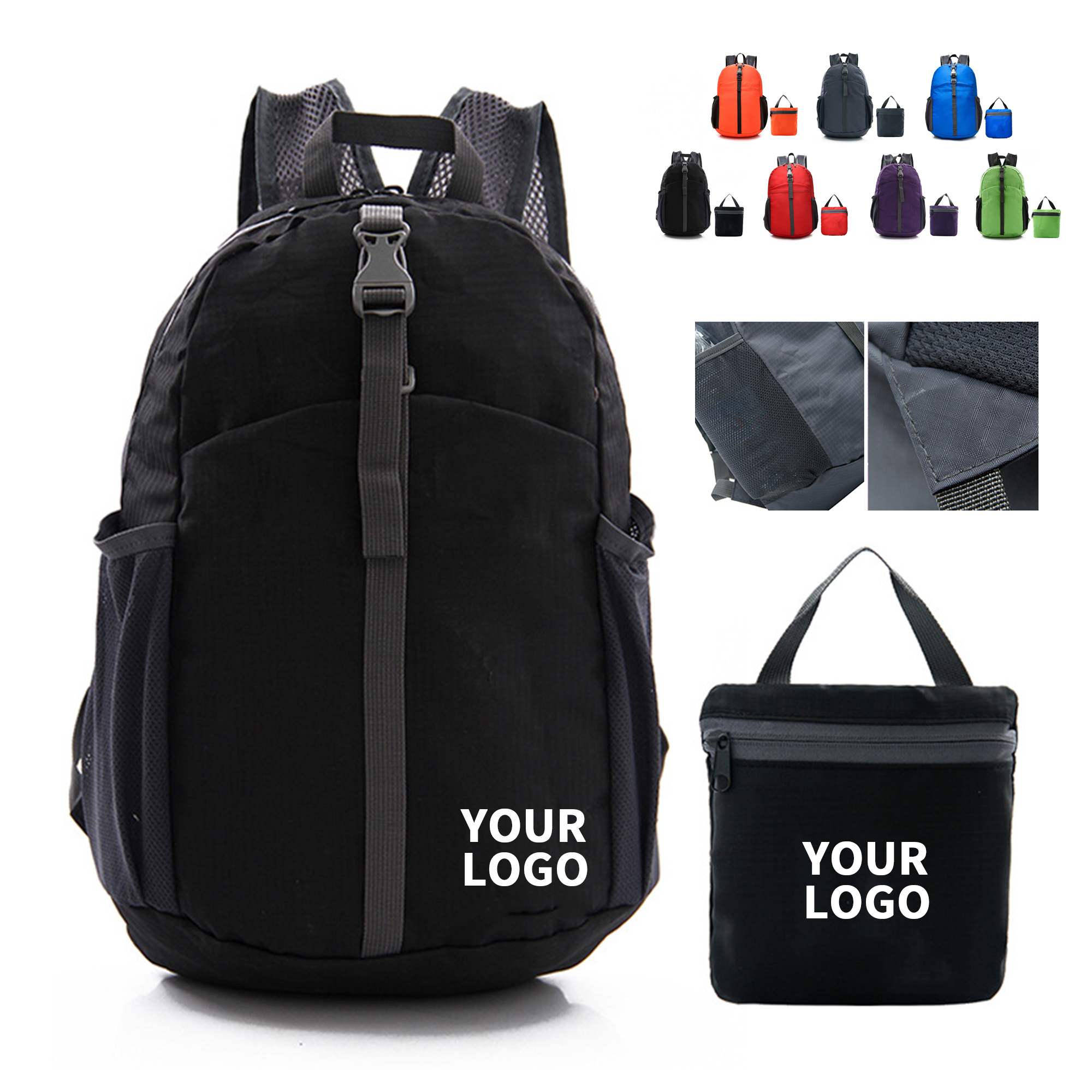 Foldable Waterproof Daypack Compact Storage 18.9" Length X 4.3" Width 3