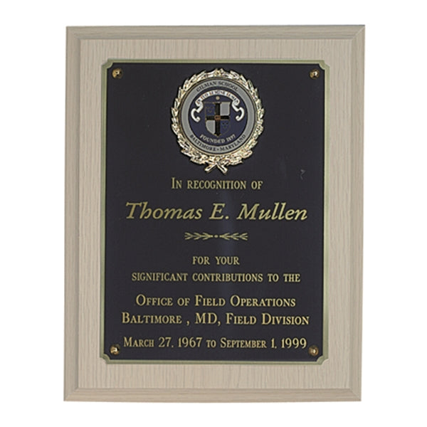 Simulated Walnut Plaque With Custom Insert 3
