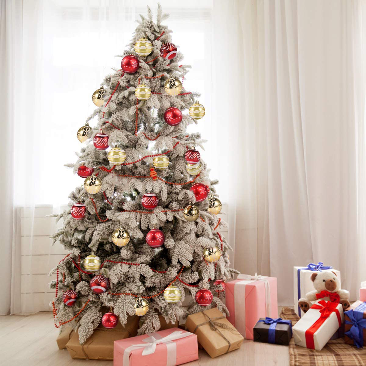 Holiday Bulbs Festive Wedding Hanging Ornaments Christmas Tree Decoration--8 cm 6