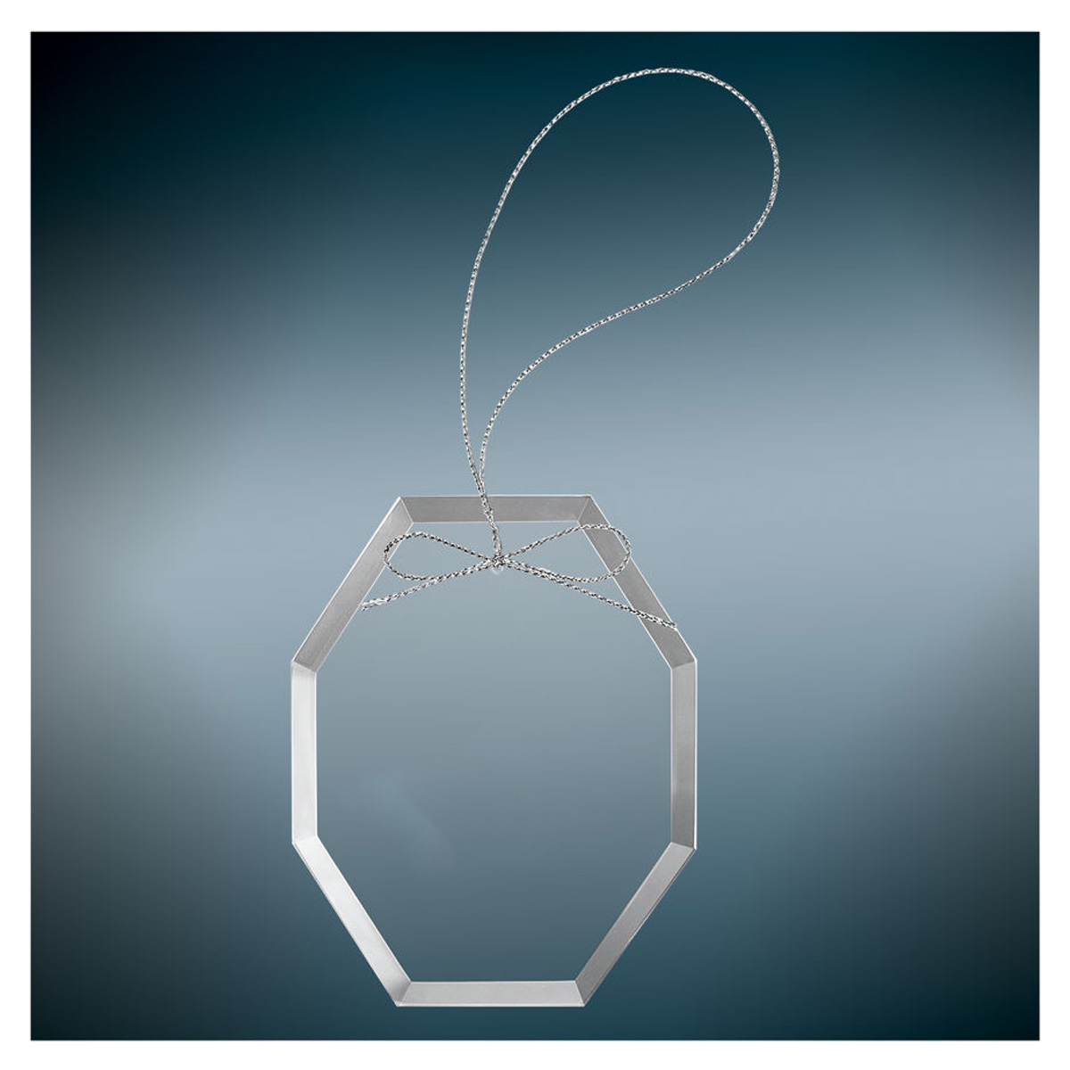 3 3/4" Octagon Clear Glass Ornament 2