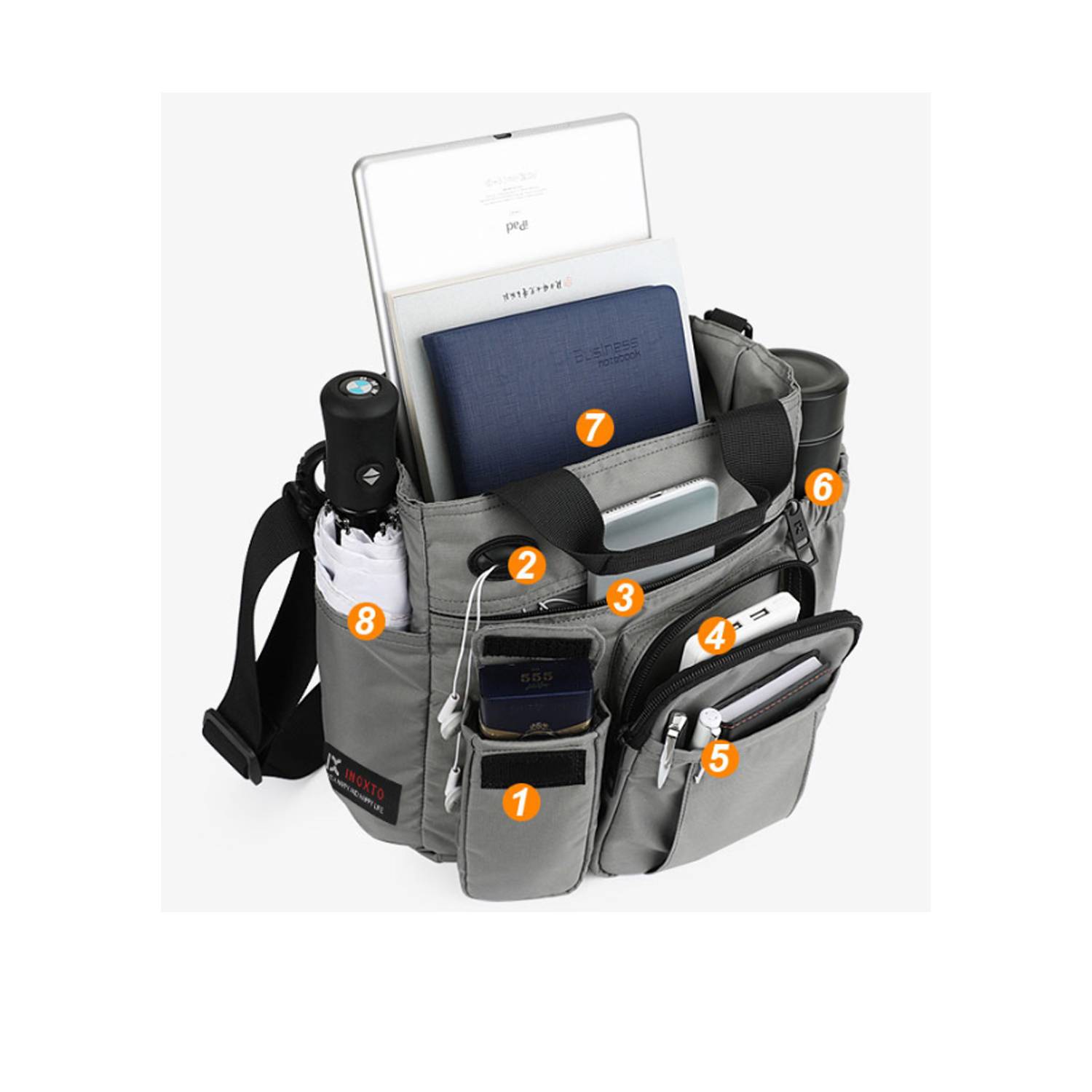 Multifunctional Leisure Polyester Shoulder Crossbody Bag 6
