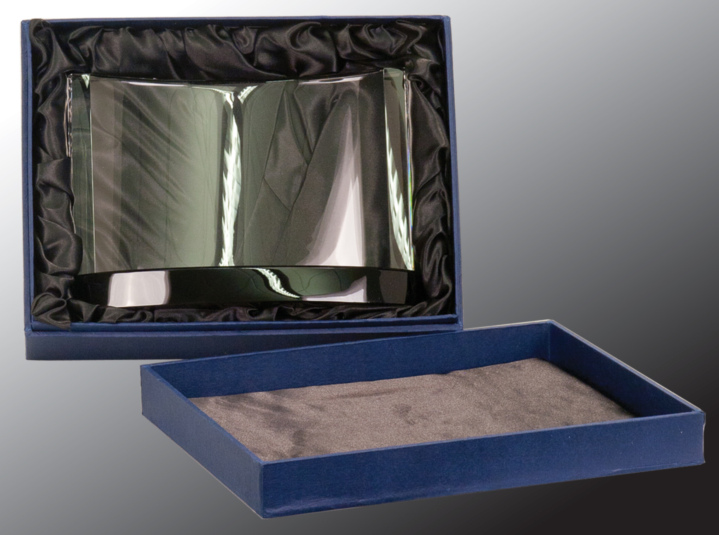 9" x 6" Clear Crystal Crescent on Black Crystal Base Crystal Award 3