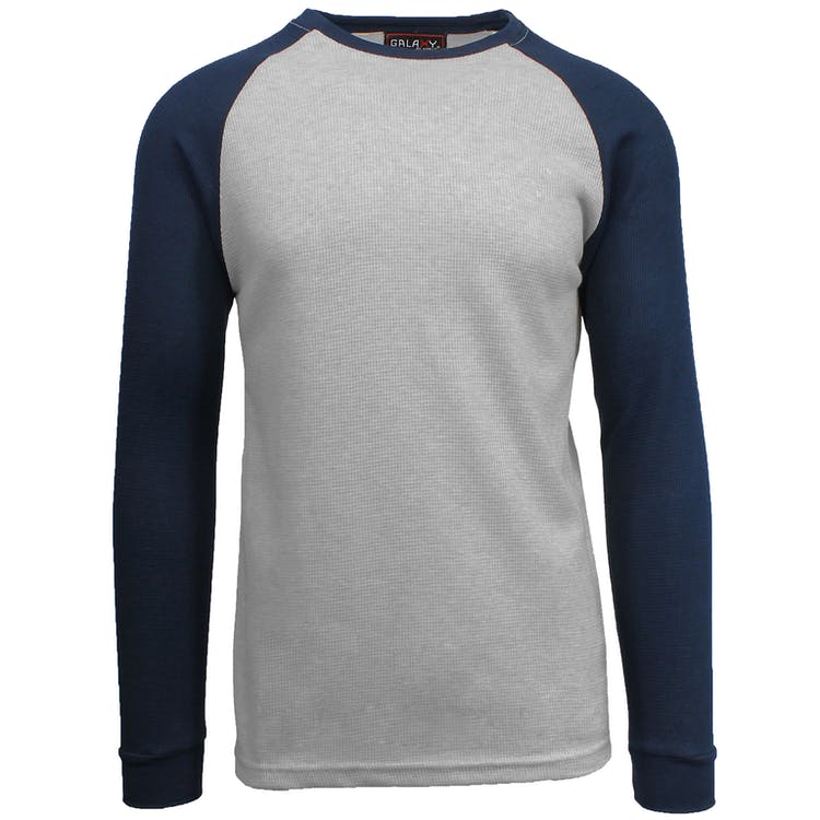 Men's Thermal Shirts - Heather Gray/Navy S-XL 2
