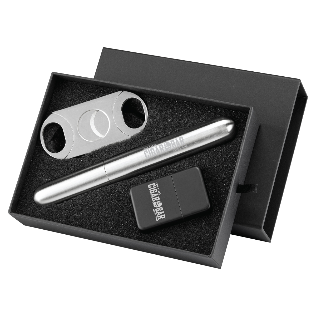 Cubano Cigar Holder Lighter and Cutter Gift Set
