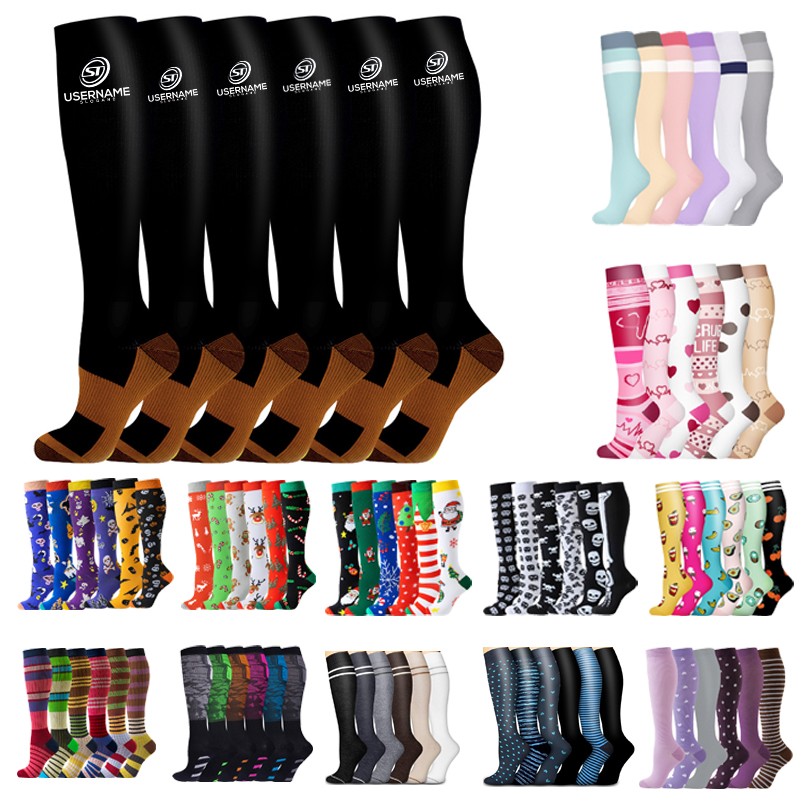 6 Pack Copper Compression Socks For Women Men 2