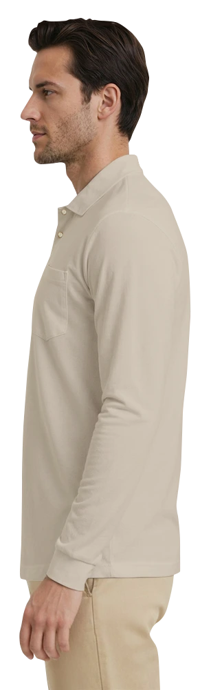 Adult Superblend L/S Pocketed Polo 51