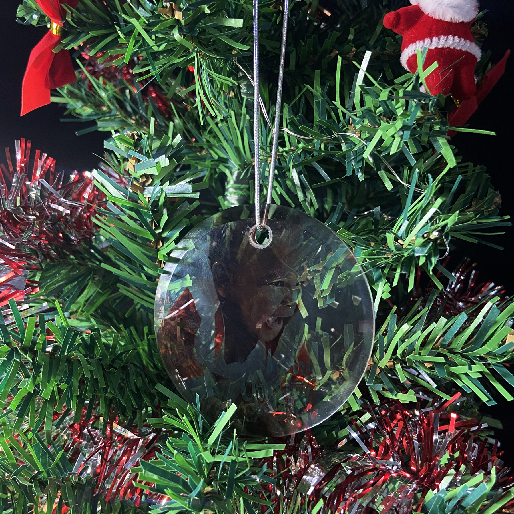 Gift Box 3" Round Clear Glass Ornament 4