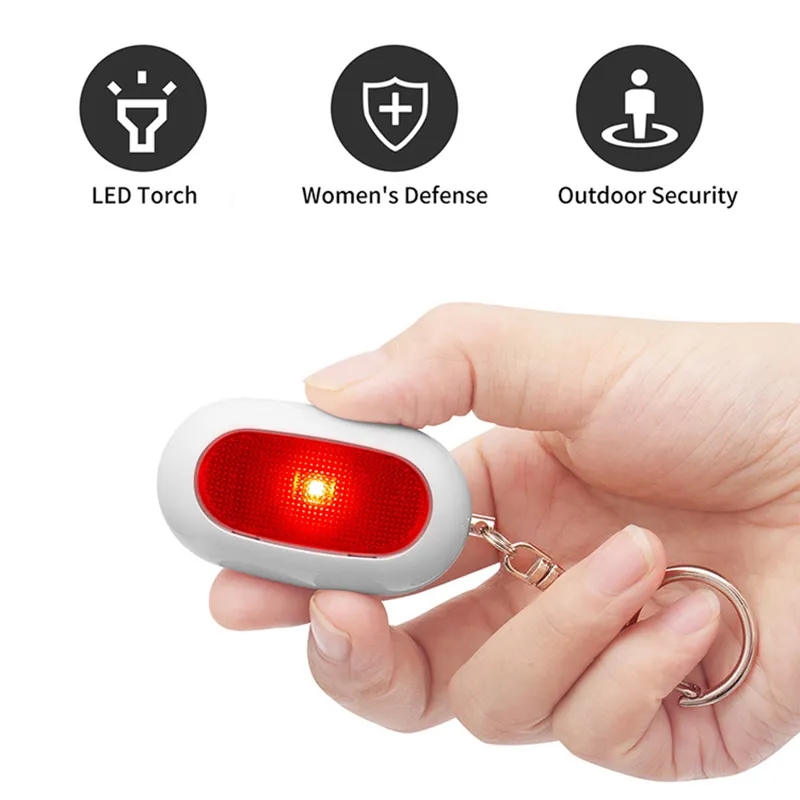 Personal Safety Emergency Alarm Keychain With Light 2
