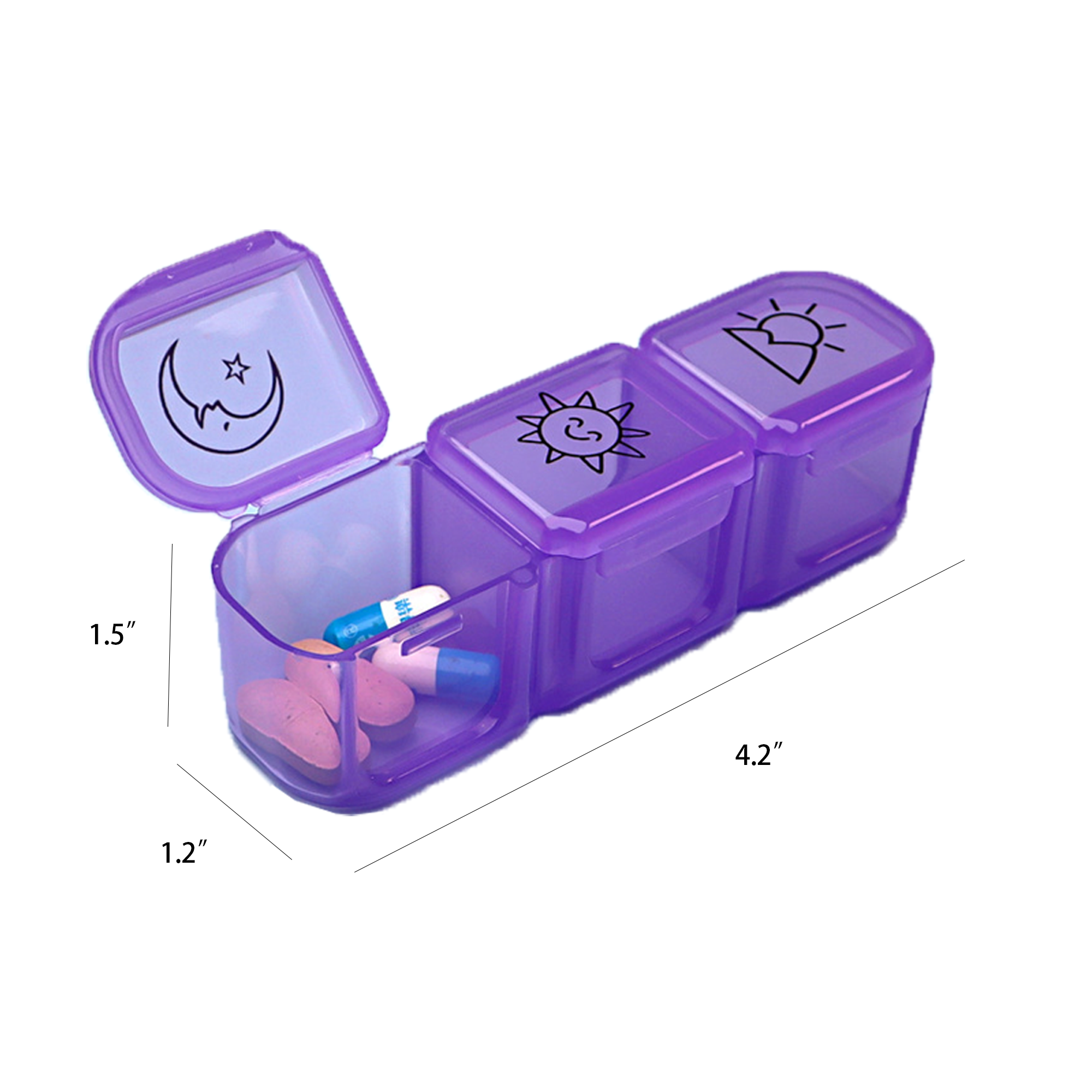 Three-Compartment Portable Mini Daily Medicine Box Daily 2