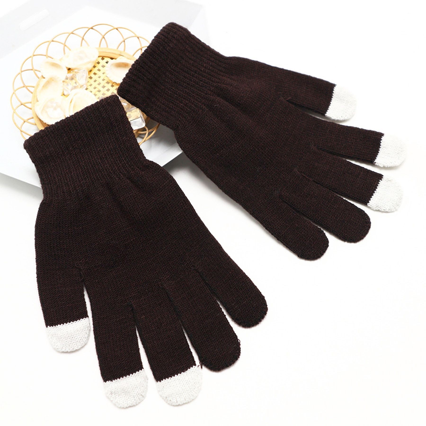 Unisex Knitted Touchscreen Gloves Stretch Texting Mittens 5