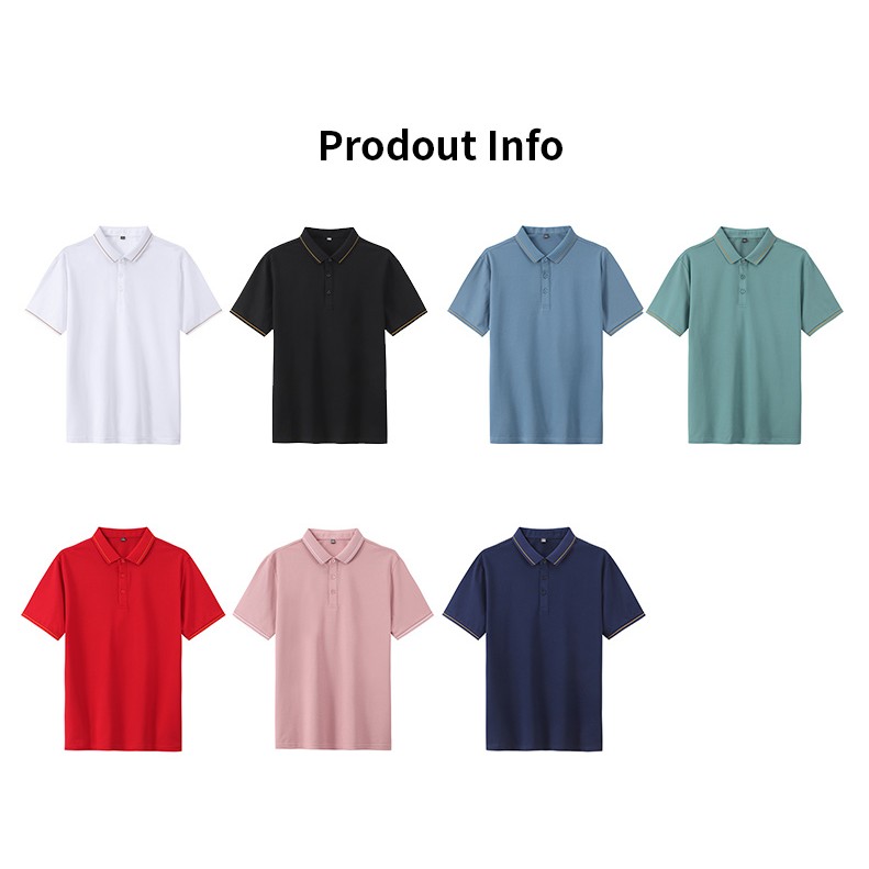 Unisex mercerized cotton POLO shirt with gold thread instock 3