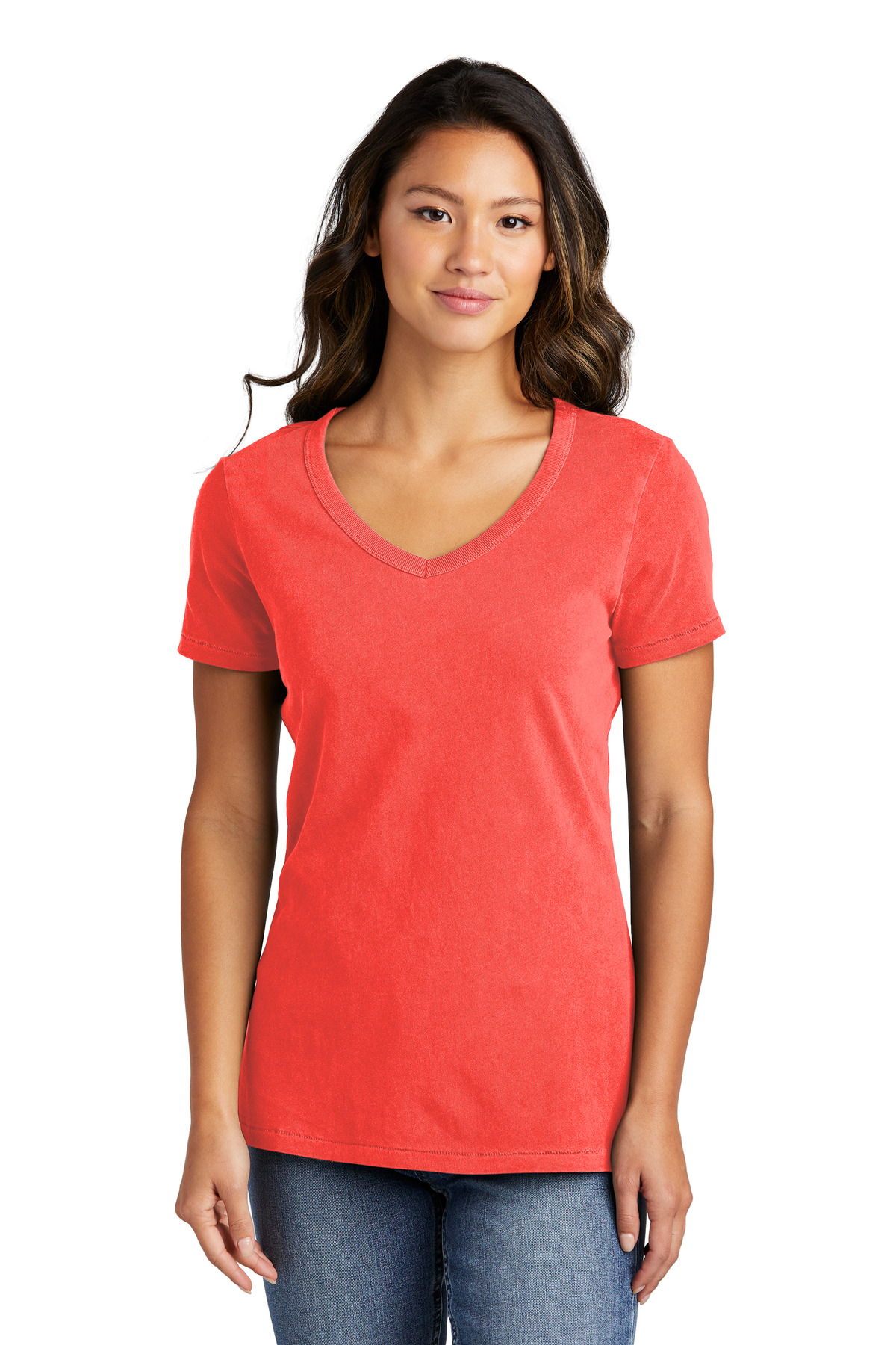 Port & Co Women's Beach Wash Garment-Dyed V-Neck Tee LPC099V 71