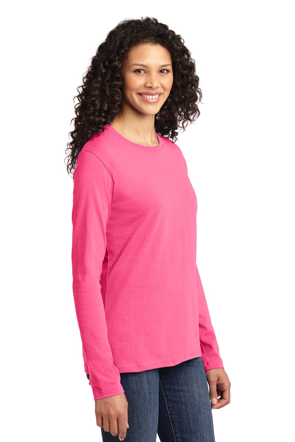 Port & Co Women's Long Sleeve Core Cotton Tee. LPC54LS 104