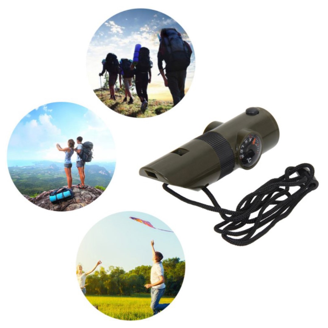 7 In 1 Survival Flashlight Magnifier Whistle 2