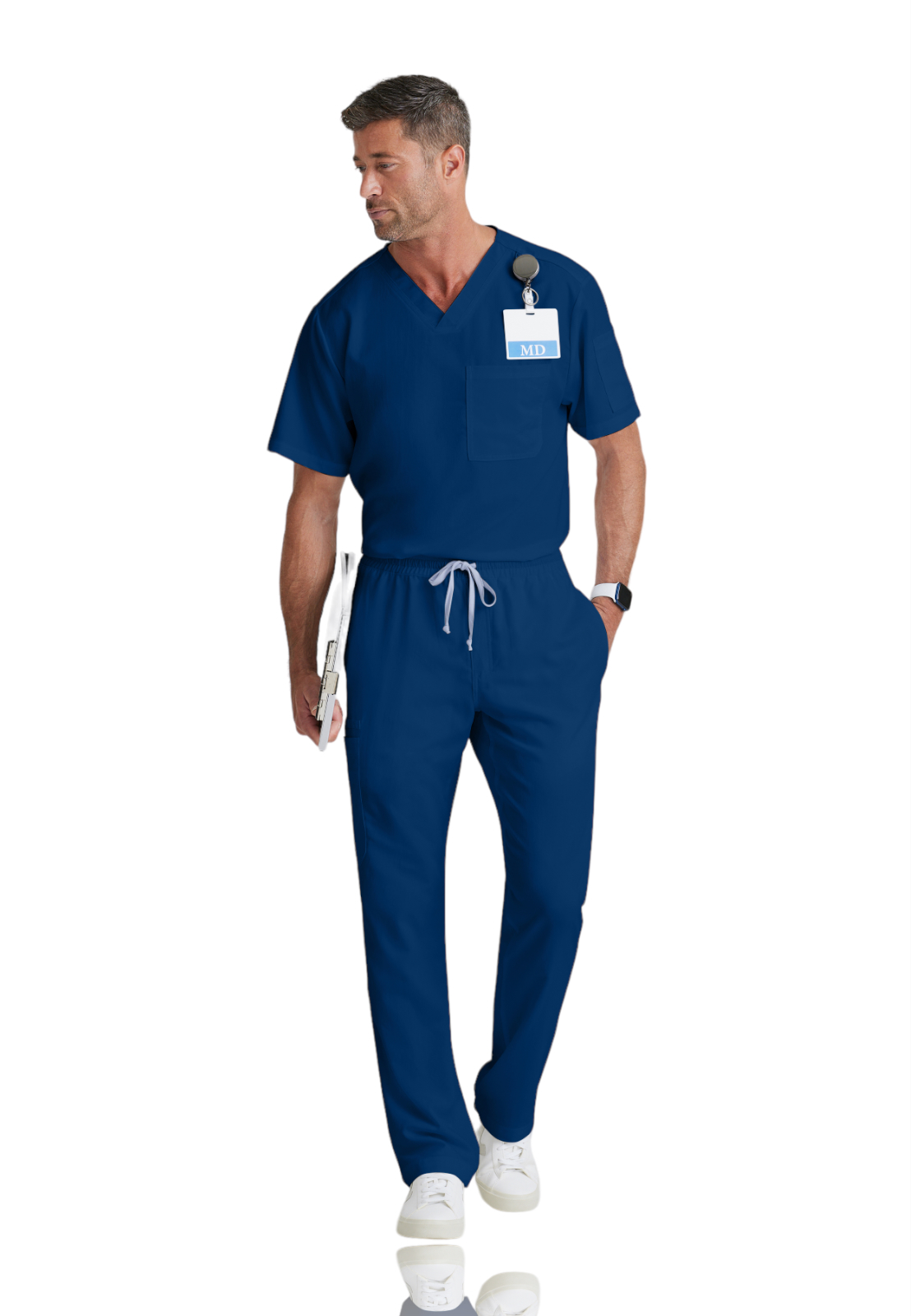 Grey's Anatomy Classic - Men's Two-Pocket V-Neck Evan Scrub Top 5