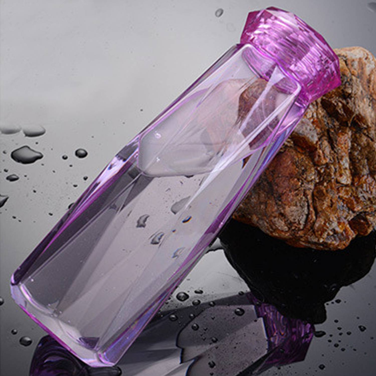 13.5-17Oz Diamond Shape Reusable Glass Bottle 4
