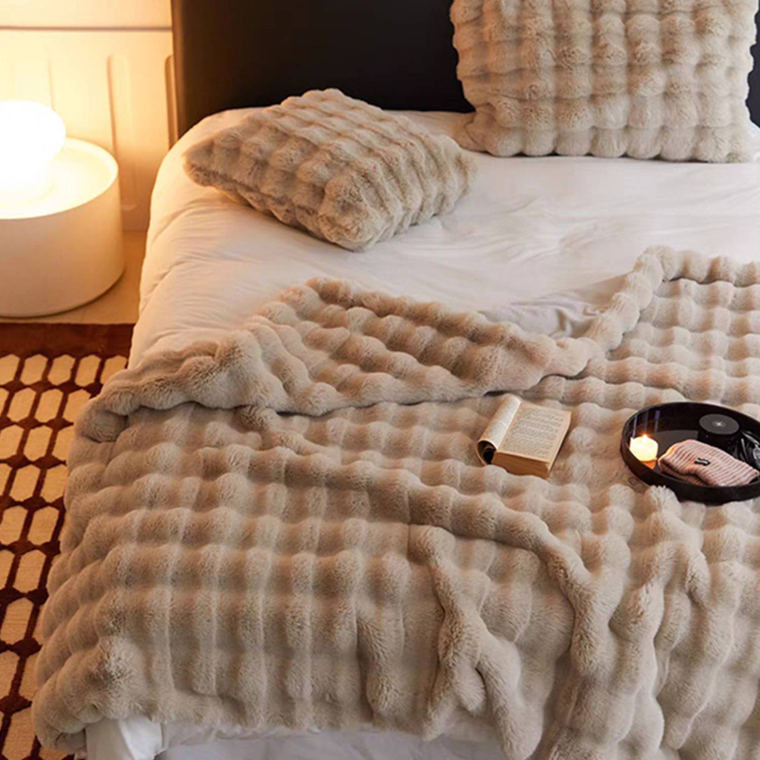 Super Comfort Oversized Warm Thick Bubble Double Sided Plush 4