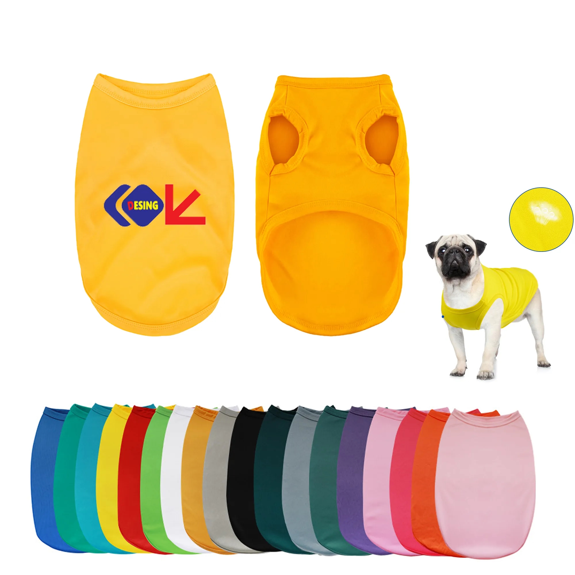 Sleeveless Pet T-Shirt MOQ 50pcs 2