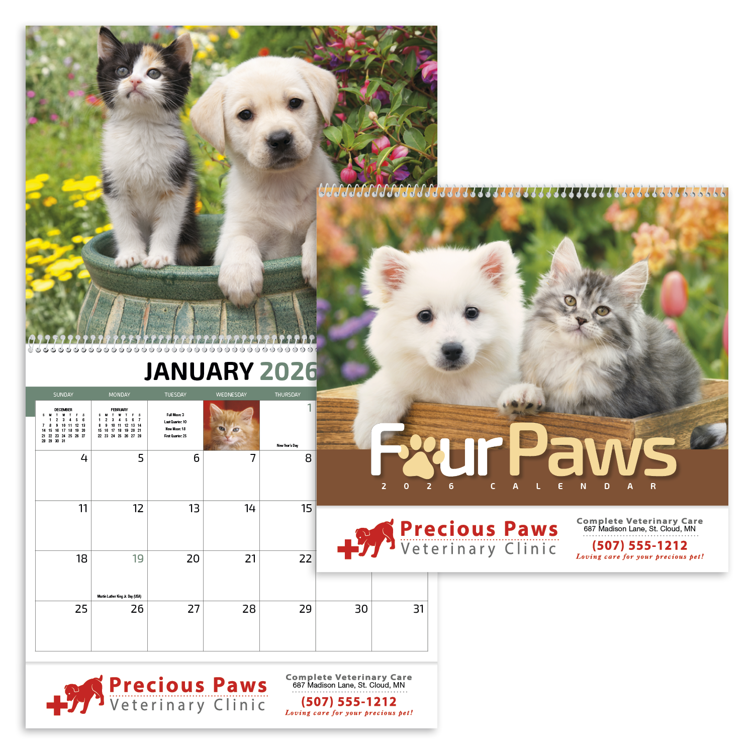 HotLine® Products Four Paws Appointment Calendar - Spiral 53