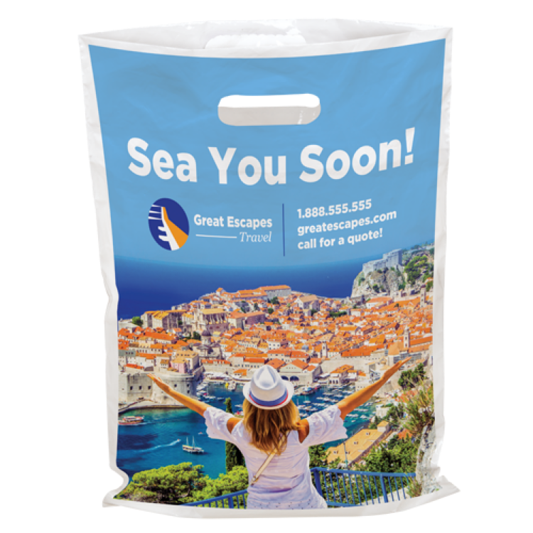 Digital Full Color 1-Sided Plastic Bag (12" x 16")