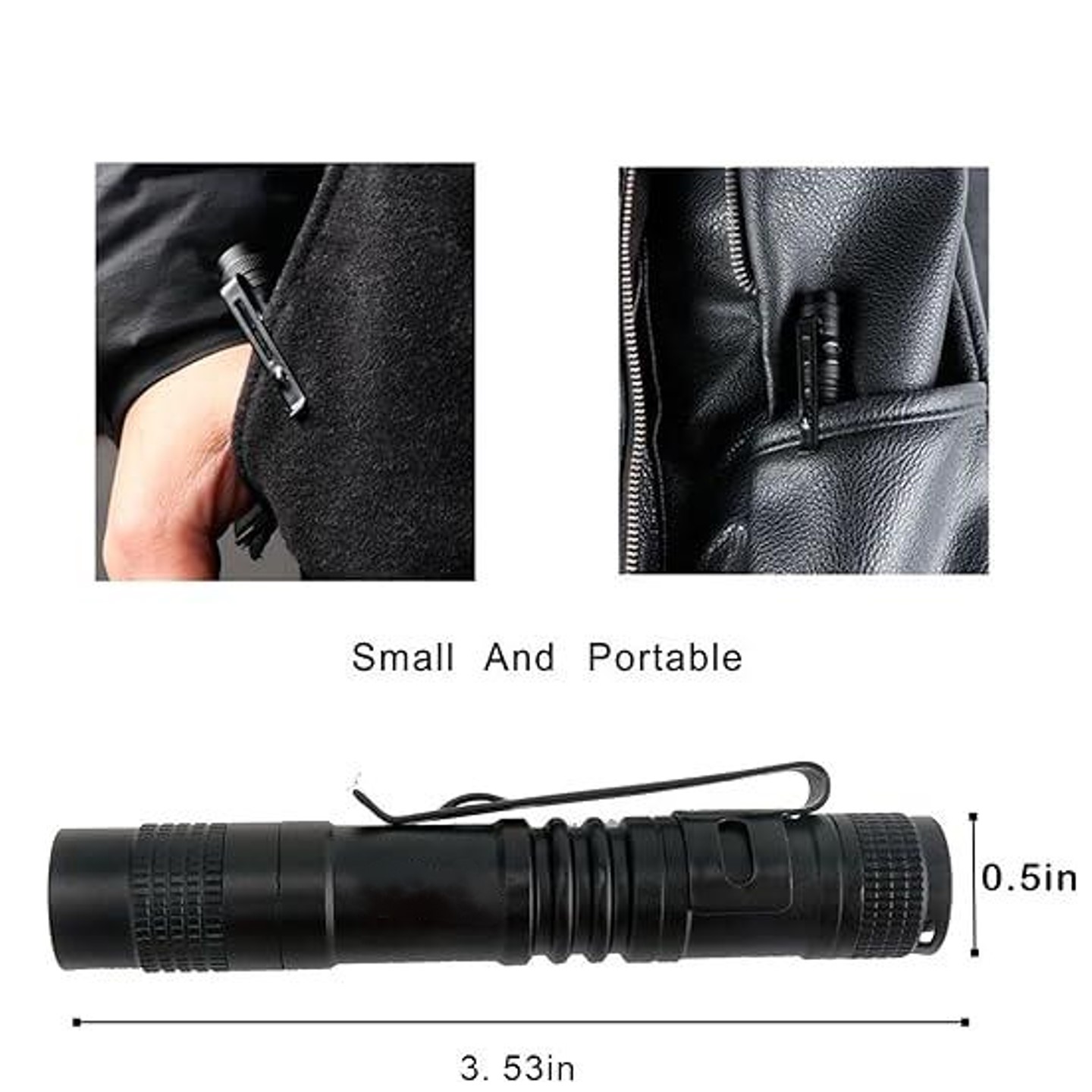 Aluminum LED Pen light with clip 6