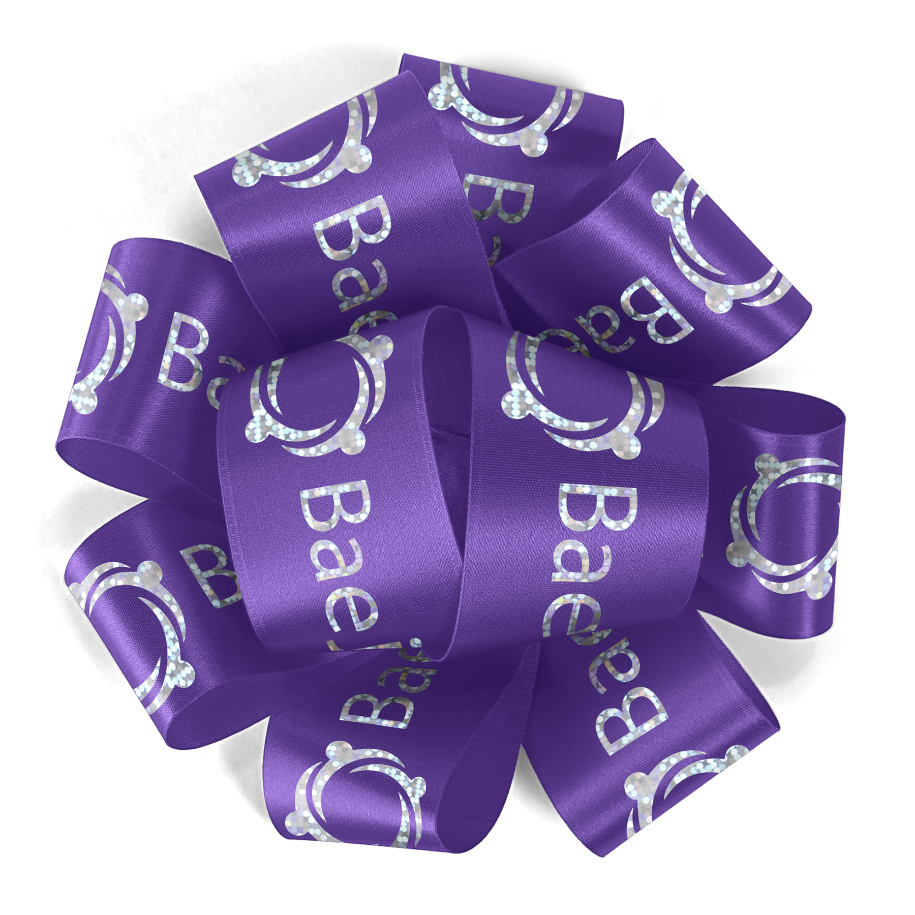 1 1/2" Badge Satin Bow - Foil Print 21