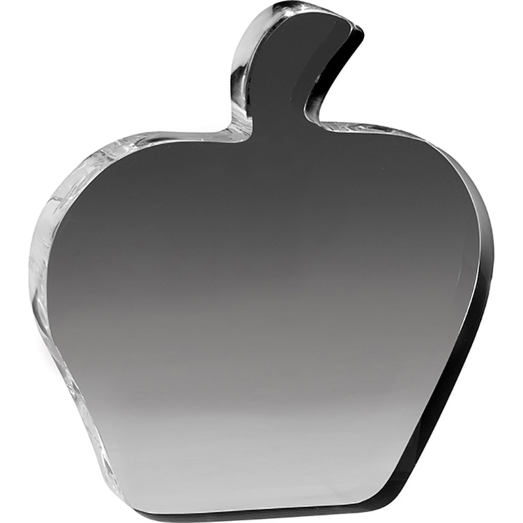 Clear Apple Paper Weight (4 1/8"x 4 5/8" 3/4") Laser Engraved 1