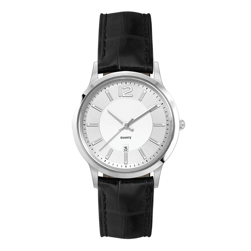 WC4215 22MM STEEL SILVER CASE, 3 HAND MVMT, SILVER DIAL, DTE DISPLAY, LEATHER STRAP, FLAT MINERAL CRYSTAL, 2