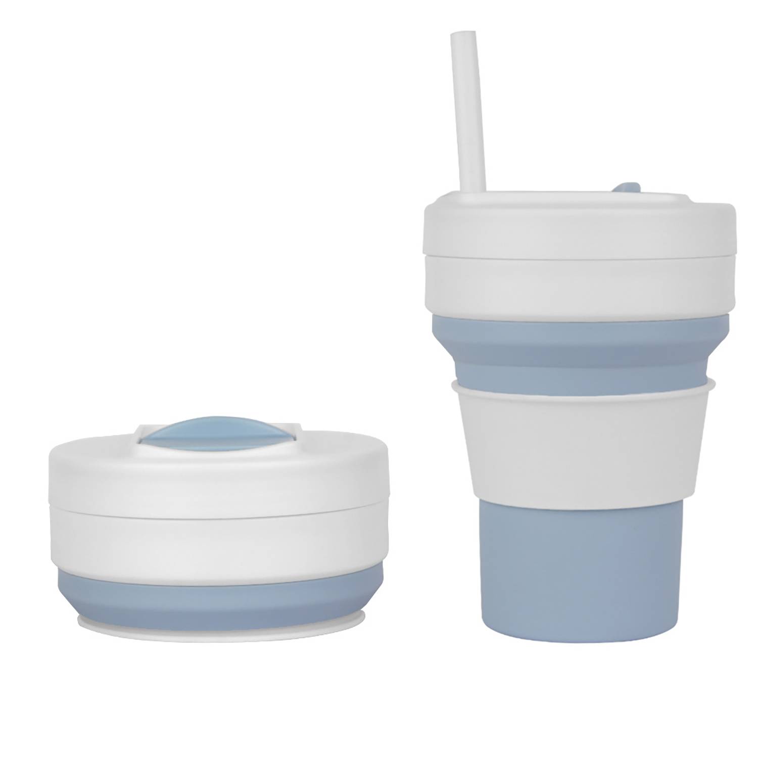 11 Oz Folding Travel Mug W/ Straw 1