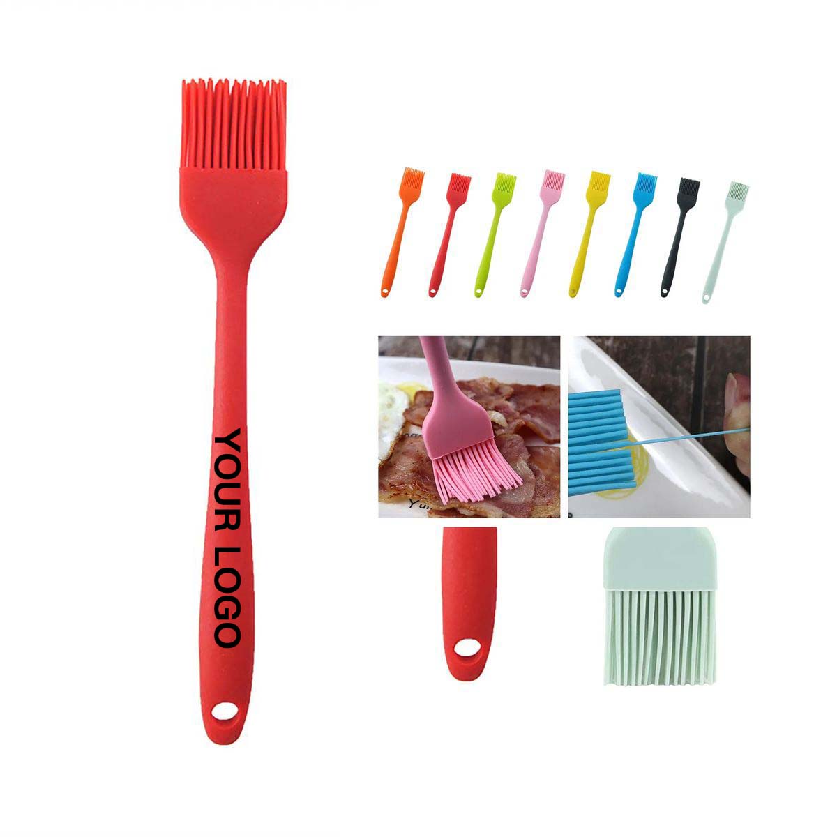 Non Slip Handle Silicone Brush for Kitchen and Grill 2