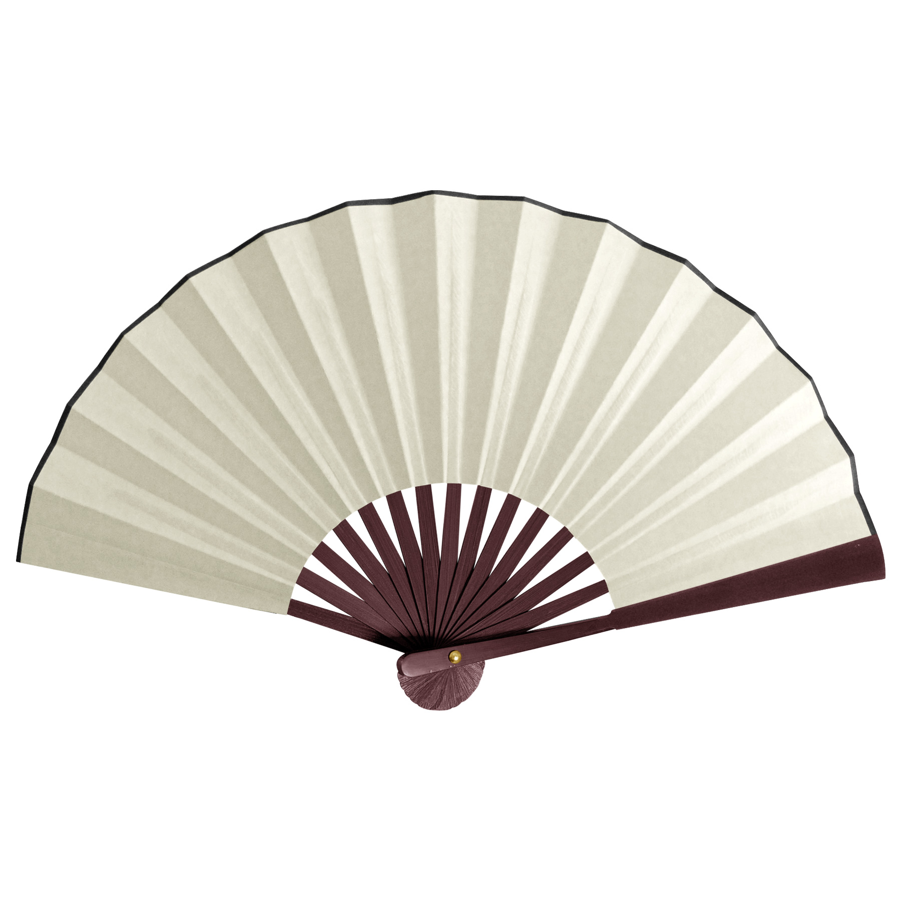 13''L Spun Silk Cloth Bamboo Fan 12