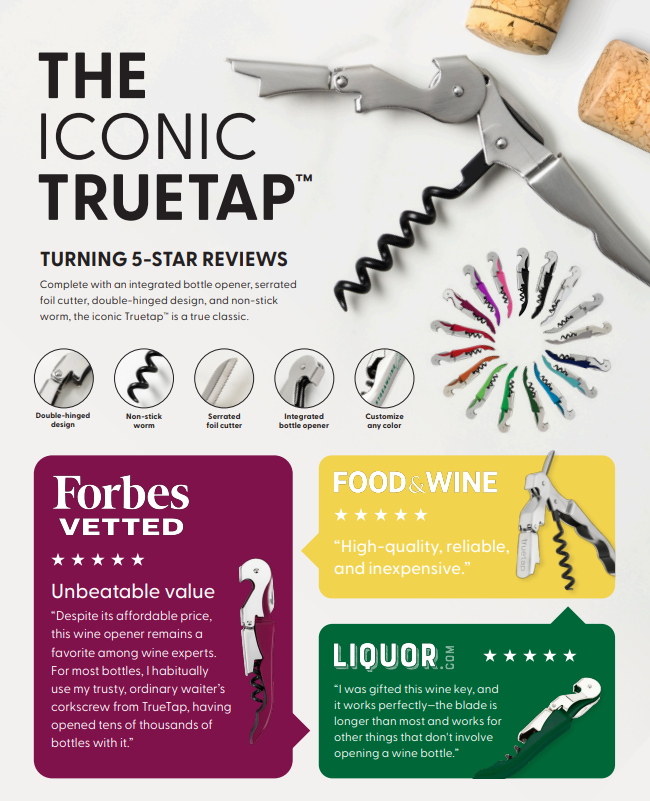 Truetap™ Double Hinged Waiter's Corkscrew 13