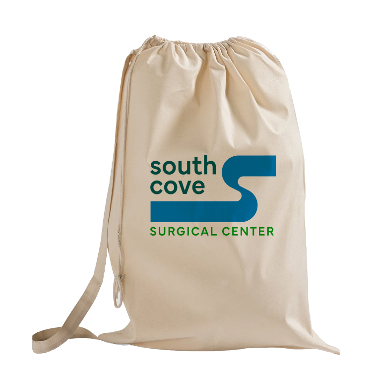 Linden Bay Cotton Cinch Laundry Bag, custom drawstring bag with logo imprint 7